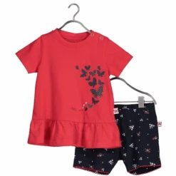BLUE SEVEN Baby 2er-Set Tunika + Shorts Hochrot