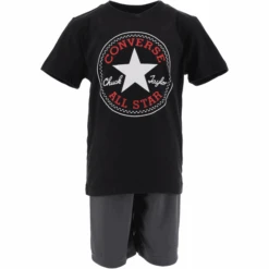 Converse Set T-Shirt Und Kurze Hose Schwarz/grau