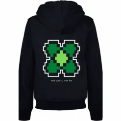 F4NT4STIC Hoodie Silvester Happy New Year Pixel Kleeblatt Schwarz