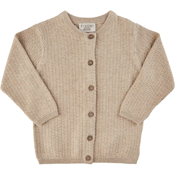 FIXONI Knitted Cardigan Sand Melange 1 FIXONI Knitted Cardigan Sand Melange