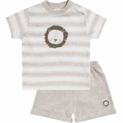 JACKY T-Shirt +Shorts LITTL LION Ringel/beige-melange