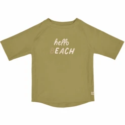 LÄSSIG UV-Kurzarm-Badeshirt Hello Beach Moosgrün