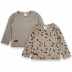 LITTLE Langarmshirt Fall Dreams Doppelpack Grau