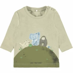 Name It Langarmshirt NBMBIPLAN Silver Sage