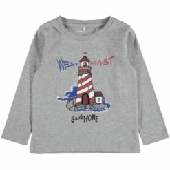 Name It Langarmshirt Nmmoleg Grey Melange