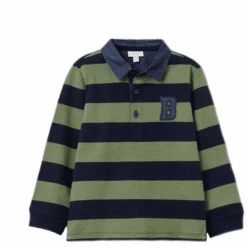 OVS Poloshirt Artichoke Green Gestreift