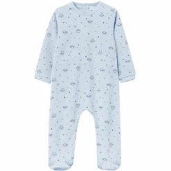 OVS Veloursstrampler Celestial Blue Alloverprint
