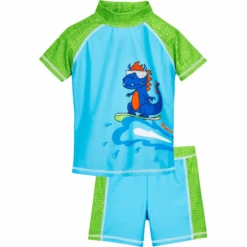Playshoes UV-Schutz Bade-Set Dino Blau-grün