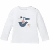 Schnullireich Baby Shirt (Langarm) Mit Namen Weiß – Kleiner Pirat Weiß