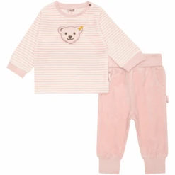 Steiff Babysweat-Set Silver Pink